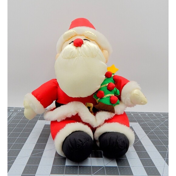 Musical Santa Claus Nylon Parachute Christmas Tree 10 Inch Plays Partial Songs - Picture 1 of 9
